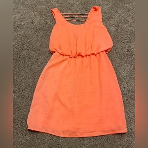 neon orange dress/cover up
